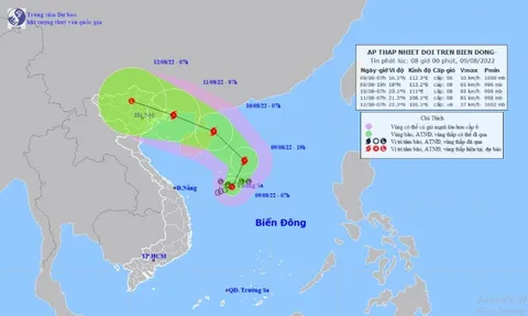 Diễn biến mới của áp thấp nhiệt đới sắp mạnh thành bão trên Biển Đông