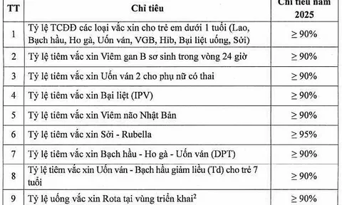 Nhu cầu vaccine tiêm chủng mở rộng năm 2025 khoảng hơn 33 triệu liều các loại