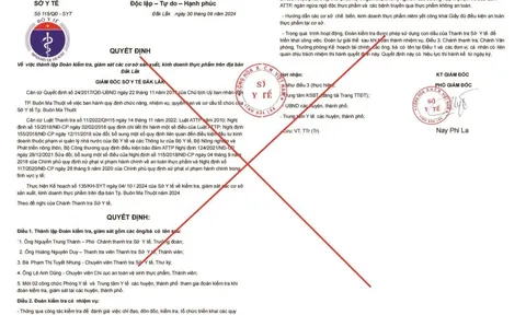 Cảnh giác trước hành vi giả mạo Thanh tra Sở Y tế Đắk Lắk để lừa đảo, chiếm đoạt tài sản.