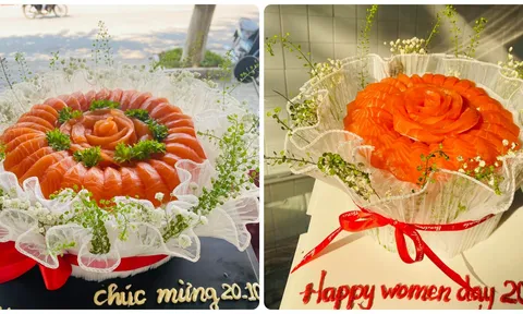 Đem thịt cá sống làm “hoa” dịp 20/10, chủ cửa hàng ngày bán 20 chiếc