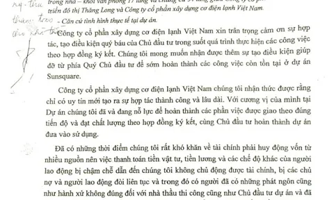 Dự án Sun Square: Chủ đầu tư cố tình không thanh quyết toán cho nhà thầu?