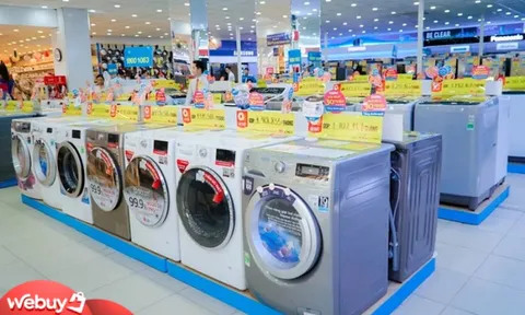 Giá máy giặt lồng ngang 8,5-9,5kg giảm 'sốc', dòng giặt sấy rẻ hơn 5 triệu đồng mùa nồm ẩm