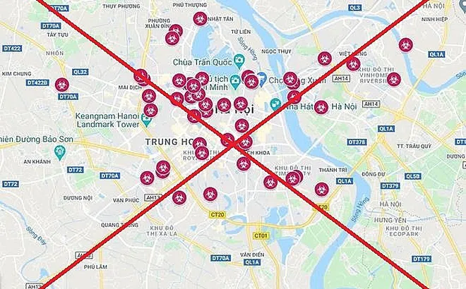 Hà Nội bác thông tin về bản đồ dịch Covid-19, kêu gọi người dân không chia sẻ